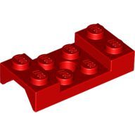 [New] Vehicle, Mudguard 2 x 4 with Arch Studded with Hole, Red. /Lego. Parts. 60212